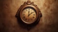 Vintage Sepia-toned Clock Wallpaper With Golden Age Aesthetics Royalty Free Stock Photo