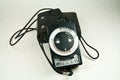 Old analog exposure meter with leather case