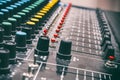 Old analog mixing console Royalty Free Stock Photo