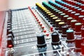 Old analog mixing console Royalty Free Stock Photo