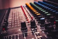 Old analog mixing console Royalty Free Stock Photo