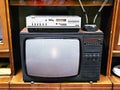 Old analog TV and VCR Royalty Free Stock Photo
