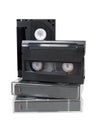 Old analog video cassettes hi8 v8 Royalty Free Stock Photo