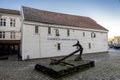 An old anchor displayed in front of Stavanger Maritime Museum entrance