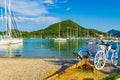 Carriage and anchor Lefkada island coast Ionian Sea Nidri Greece Royalty Free Stock Photo