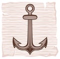 Old anchor silhouette Royalty Free Stock Photo