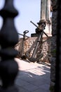 Old anchor on a stone wall Royalty Free Stock Photo