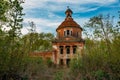 Old ancient abandoned church ruins overgrown by plants Royalty Free Stock Photo