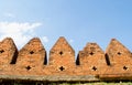 Old ancient Brick wall of ancient city .