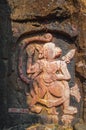 Old Ancient Carving Of A Monkey Like Figure Carved Inside Stone On Indian Fort