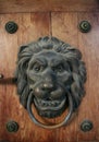 Old ancient door detail, knocker Royalty Free Stock Photo