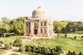 Old ancient Indian stone building in the park