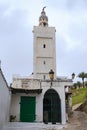 TETOUAN, MOROCCO - MAY 24, 2017: Old ancient minaret in Tetouan Northern Morocco in historical center of the city