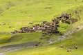 Old ancient mountain village Dartlo. Georgia. Tusheti, Caucasus mountains