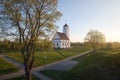 Old Transfiguration Church at sunset in Zaslavl city, Minsk region. Belarus Royalty Free Stock Photo