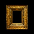 Old ancient painting frame isolated on black Royalty Free Stock Photo