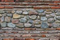 Old ancient Roman stone and brick wall texture. Royalty Free Stock Photo