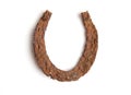 old ancient rusty horse horseshoe isolated on white background Royalty Free Stock Photo