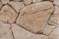 Old ancient stone wall close up. Large stones background with organic detailed texture. Royalty Free Stock Photo