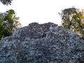 Old ancient stones stacked pyramid