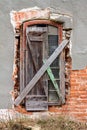 Old ancient window with old grunge wall Royalty Free Stock Photo