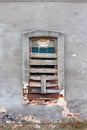 Old ancient window with old grunge wall Royalty Free Stock Photo