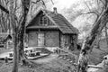 old ancient wooden house