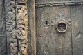 Old ancient wooden viking door Royalty Free Stock Photo