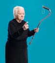 Old angry woman Royalty Free Stock Photo