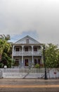 Old antebellum style cottage that is run down in Key West, Florida