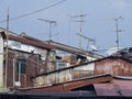 Old antenna on roof of Melaka's House Royalty Free Stock Photo