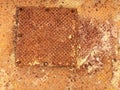 The old anti-slip steel plate rusting background Royalty Free Stock Photo