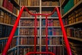 Old antique books in a library Royalty Free Stock Photo