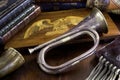 Old Antique Brass Bugle Royalty Free Stock Photo