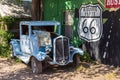 Old, antique car parked on the legendary Route 66, Seligman, Arizona, USA