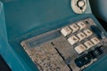 Old antique cash register, adding machines or antique calculate in old convenience store. Royalty Free Stock Photo