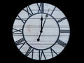 Old antique clock face and hands close-up detail. Royalty Free Stock Photo