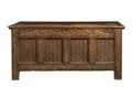 Trunk chest old oak carved coffer Royalty Free Stock Photo