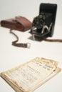 Old Antique folding Camera Manual Royalty Free Stock Photo
