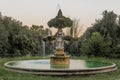 Old antique fountain at Villa Pamphili in Rome, Italy