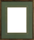 Old Antique gold frame with green card insert Isolated Royalty Free Stock Photo