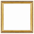 Old antique gold frame isolated decorative carved wood stand Royalty Free Stock Photo