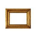 Old antique gold frame over white Royalty Free Stock Photo