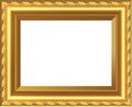 The old antique gold frame over white background Royalty Free Stock Photo