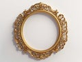 old antique gold frame over white background Royalty Free Stock Photo