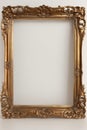 old antique gold frame over white background Royalty Free Stock Photo