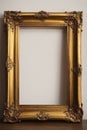 old antique gold frame over white background Royalty Free Stock Photo