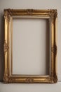 old antique gold frame over white background Royalty Free Stock Photo