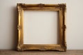 old antique gold frame over white background Royalty Free Stock Photo