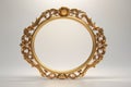 old antique gold frame over white background Royalty Free Stock Photo